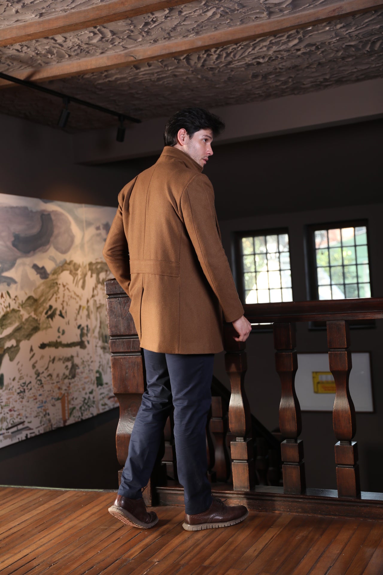 Abrigo Frat Solapa Regular Camel