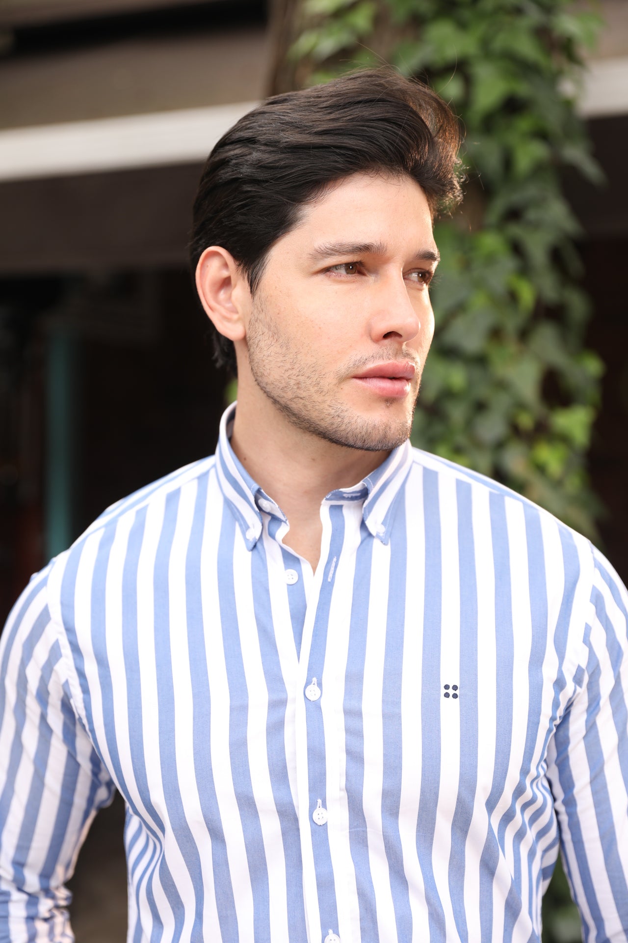 Camisa ML Frat Rayas Anchas Azules - Blanco BD L-DBL