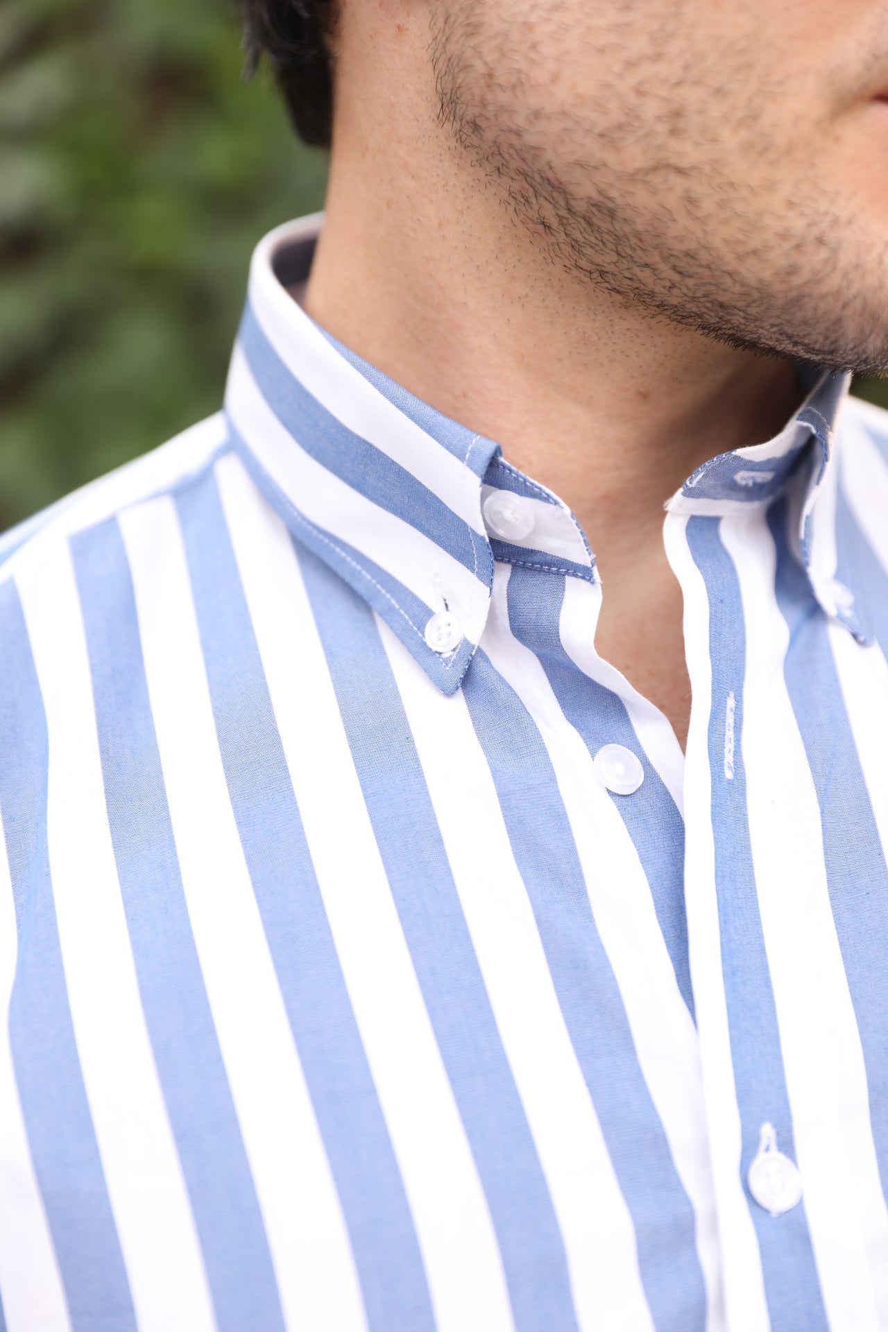 Camisa ML Frat Rayas Anchas Azules - Blanco BD L-DBL