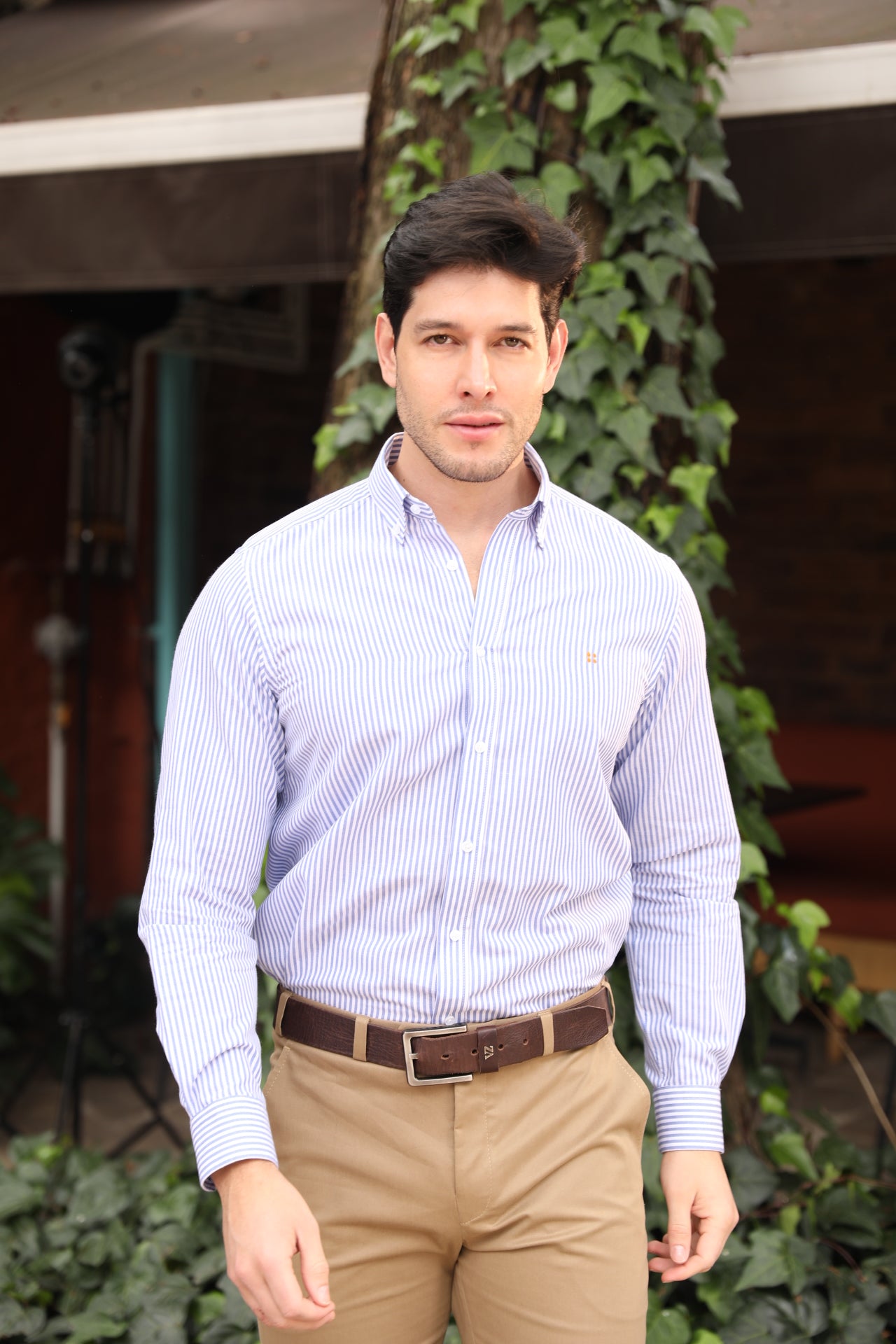 Camisa ML Boa Rayas Del Azules - Blanco BD L-OR