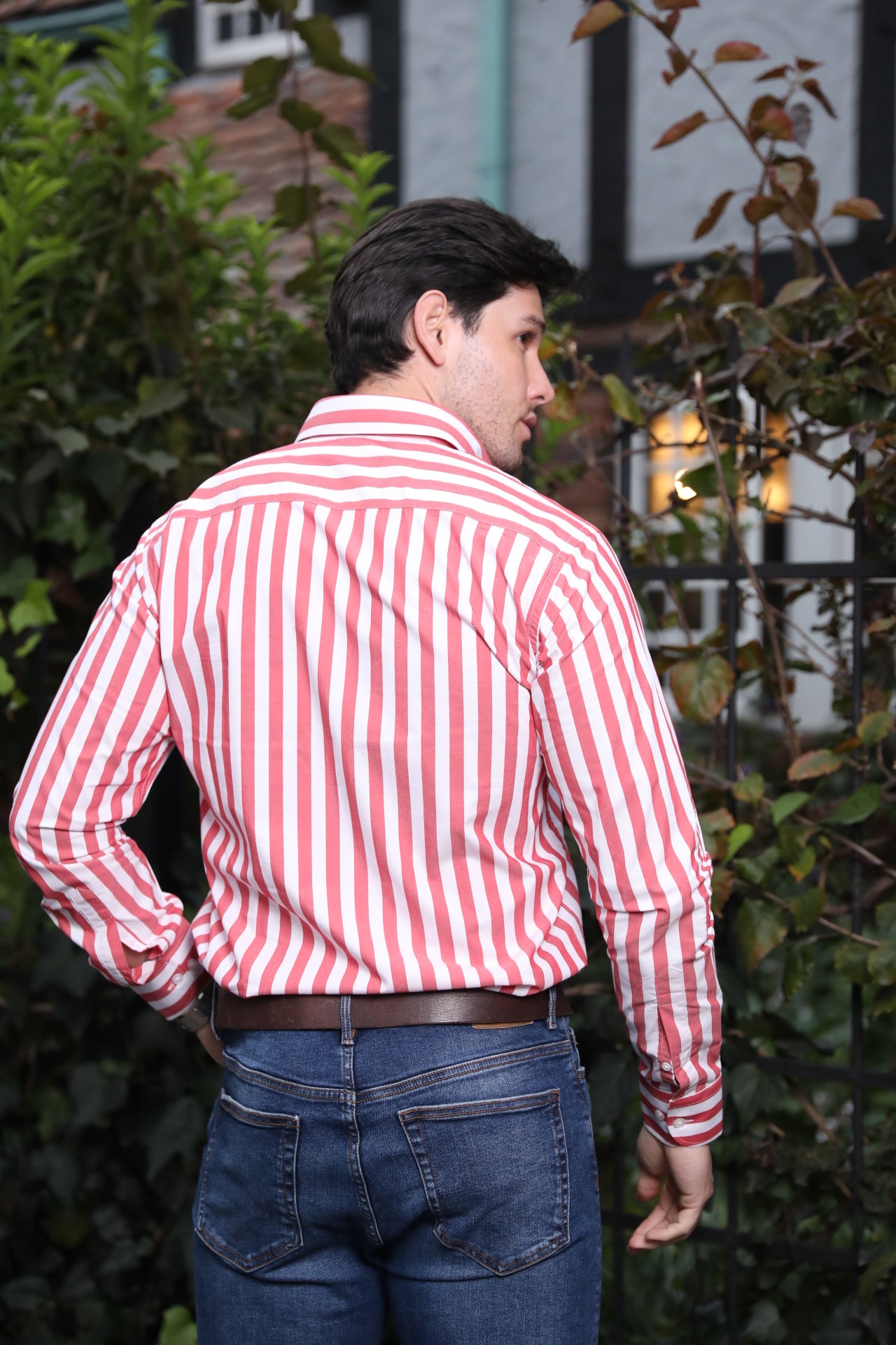 Camisa ML Frat Rayas Anchas Rojas - Blanco BD L-BL