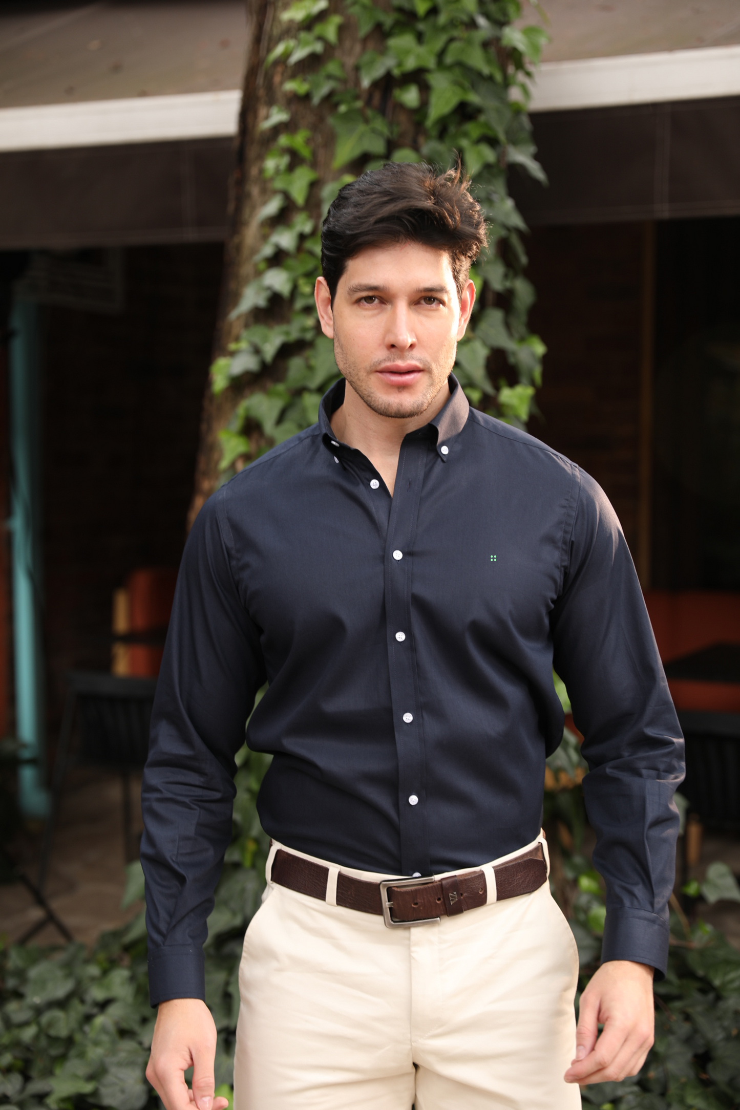 Camisa ML Boa Azul Oscuro BD L-