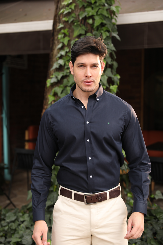 Camisa ML Boa Azul Oscuro BD L-