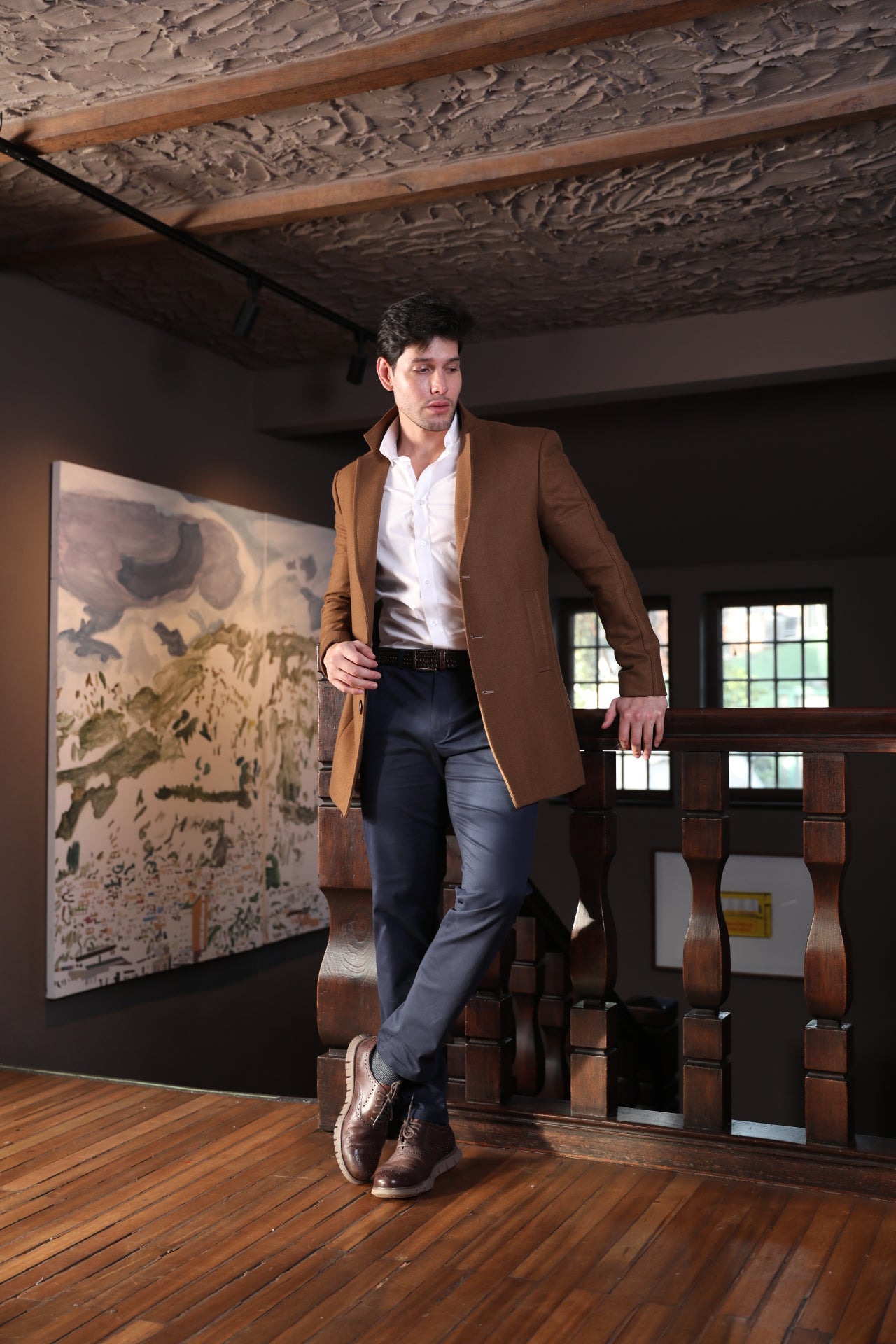 Abrigo Frat Solapa Regular Camel