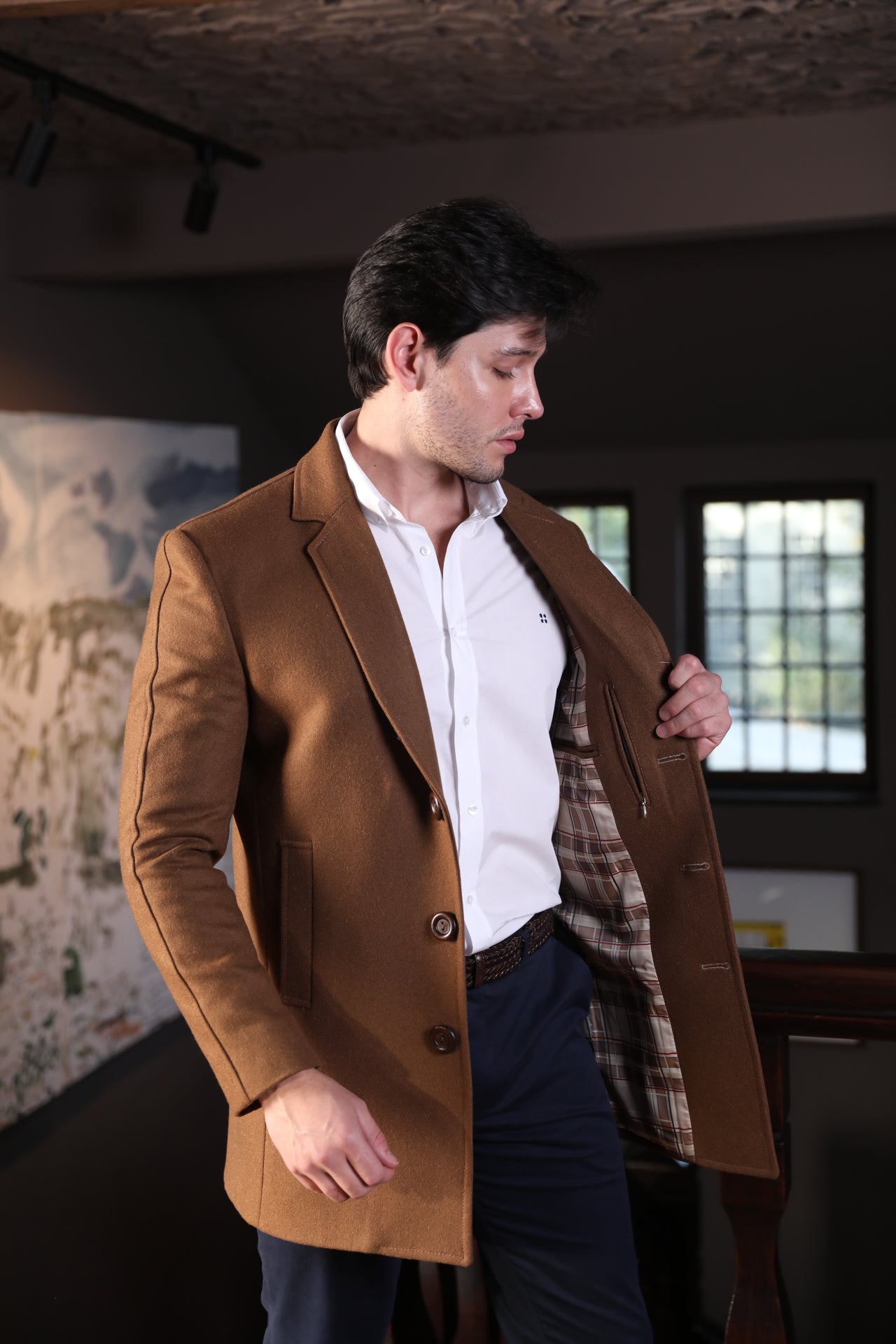 Abrigo Frat Solapa Regular Camel